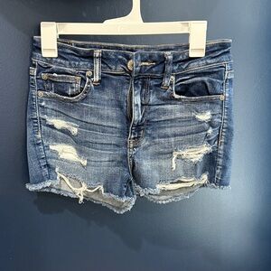 American Eagle Outfitters Distressed Blue Denim Cutoff Shorts